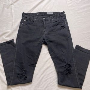 AG-ED Black Distressed Denim Jeans (#127)